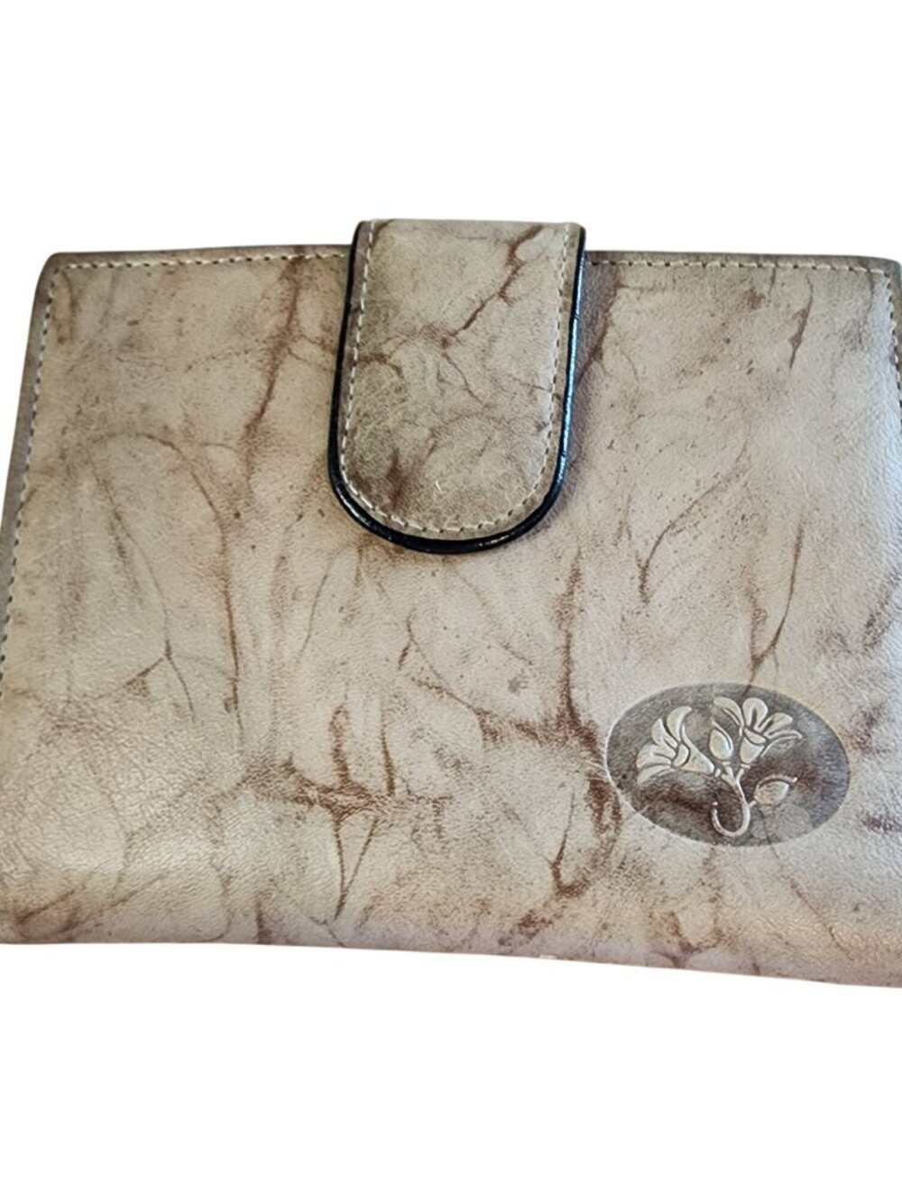 Vintage Julia Buxton Heiress Double Cardex Wallet Marbled leather 5 x 4